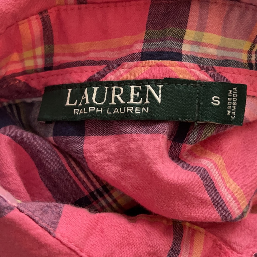 Ralph Lauren Pink Plaid Button Down Long Sleeve Shirt - Picture 5 of 5